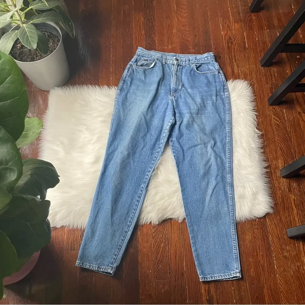 Vintage Chic Jeans Straight Leg High Rise Mom 100% cotton